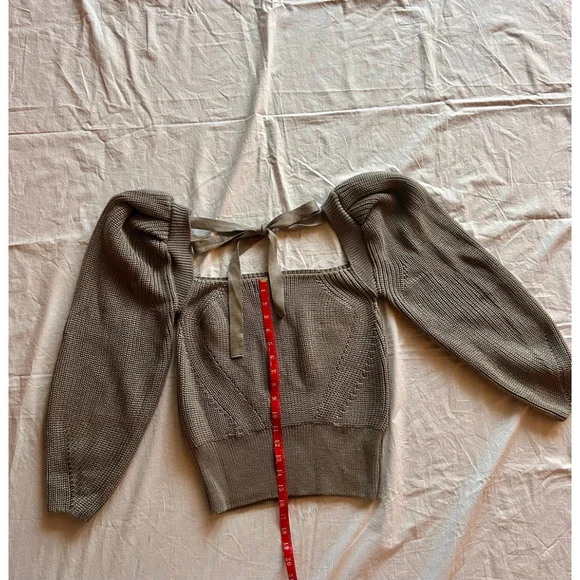 Anna October Rachel Sweater – Grey – Puffed Sleeve – Wool Blend – Size M - Picture 10 of 13